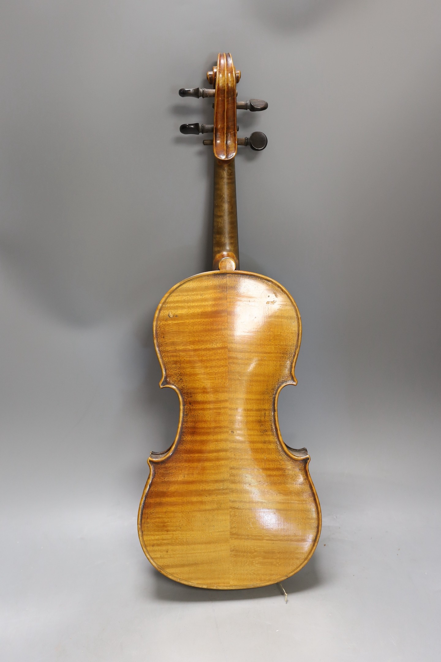 A 19th century French violin, back measurement 33.5cm